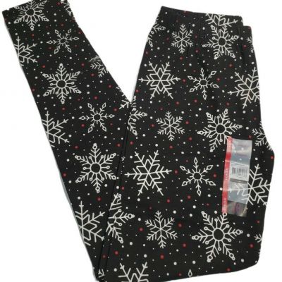 No Boundaries Juniors Snowflake/Holiday/Christmas Ankle Leggings, S/Small (3-5)